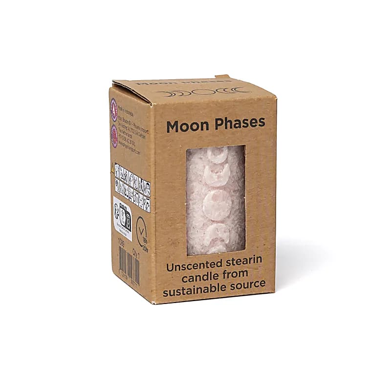 Bougie votive à relief Phases de Lune stéarine rose doux