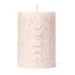 Bougie votive à relief Phases de Lune stéarine rose doux