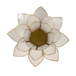 Photophore Lotus Blanc et Or