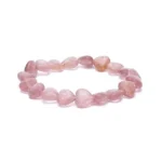 Bracelet coeurs de quartz fraise élastique