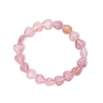 Bracelet coeurs de quartz fraise élastique