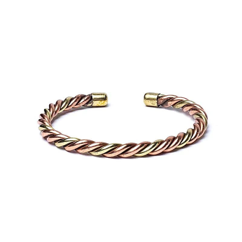 Bracelet torsadé couleur bronze/or