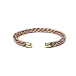 Bracelet torsadé couleur bronze/or