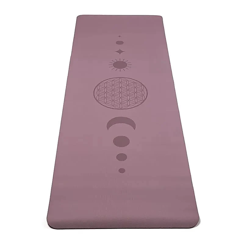 Yogi & Yogini Premium tapis de Yoga TPE Fleur de Vie lilas