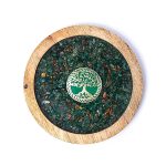 Dessous de verre bois Arbre de Vie, aventurine et oeil de tigre ( 2 pièces)