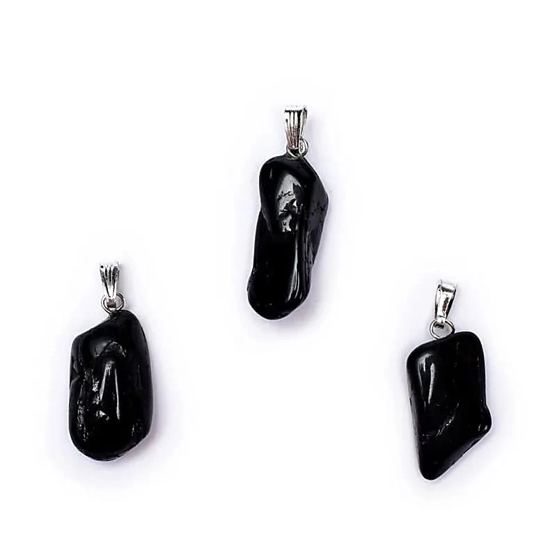 Broche pendentif Tourmaline noire percée