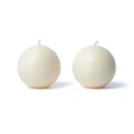 Bougie boule blanc cassé non parfumée