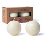 Bougie boule blanc cassé non parfumée