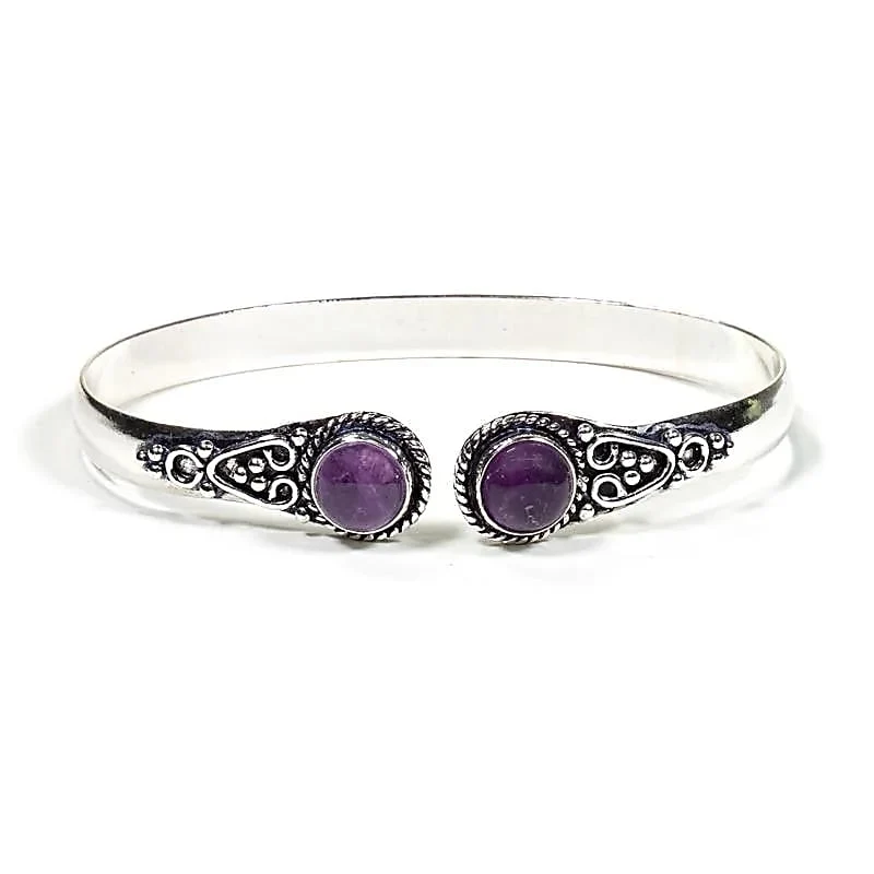 Bracelet en laiton avec améthyste