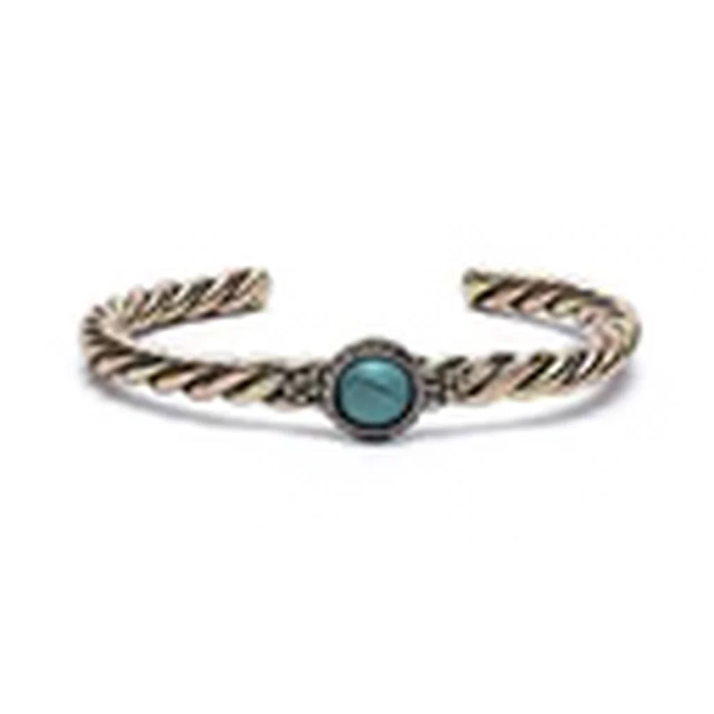 Bracelet torsadé pierre couleur turquoise